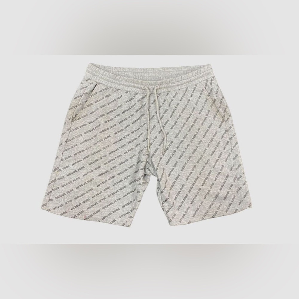 Michael Kors Men's Gray Logo Print Elastic Waist Sweat Shorts